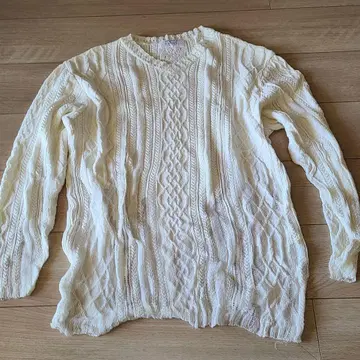 YOSHIYUKI KOISHI 아이보리 케이블 니트