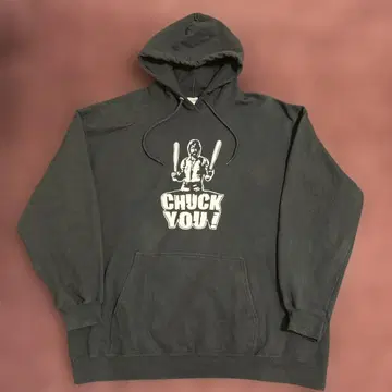 CHUCK YOU! 배트 캐릭터 후드티 블랙 2XL 빅 루즈