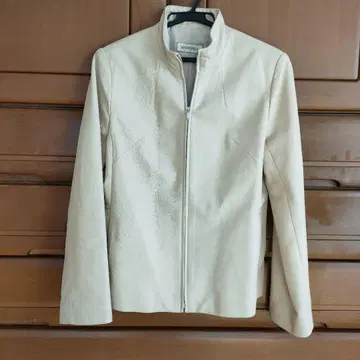 HARMONICA M 사이즈 크림색 집업 가죽 자켓