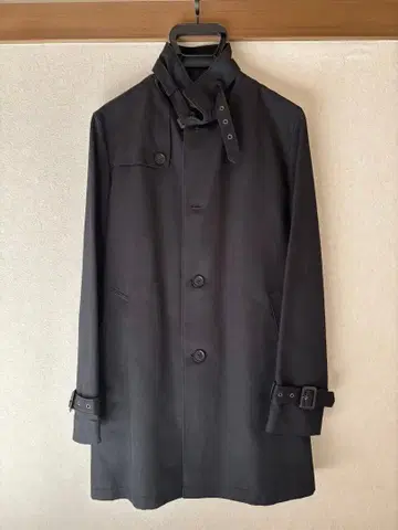 블랙 스텐카라 코트 허리 벨트 포함