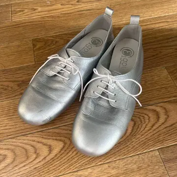 실버 가죽 레이스업 슈즈 일본제 24.5