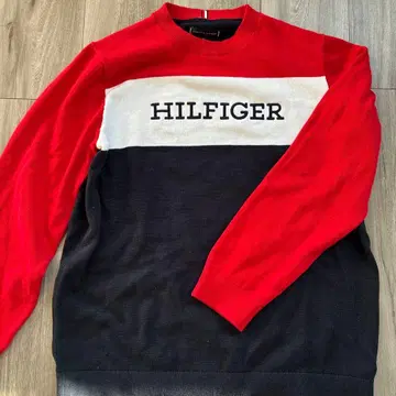 HILFIGER 긴팔 스웨터 빨간색/화이트/네이비