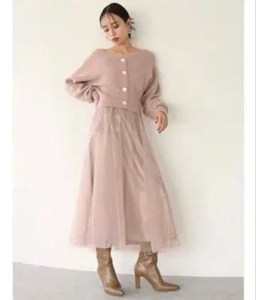 snidel 샤샤 스커트 세트 가디건