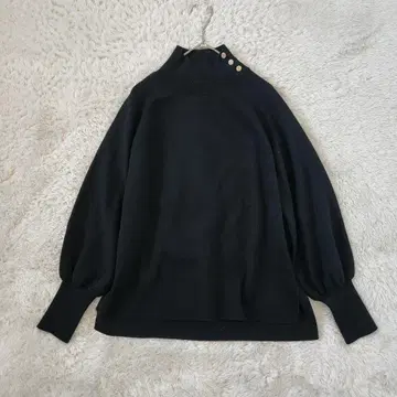 컨디션 최상 ANAYI 울 실크 총침 풀오버 니트 스웨터 블랙 M