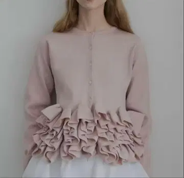 trefle+1 스완 가디건 프릴 가디건 핑크