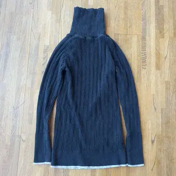 NARU factory 리브 터틀넥 니트 면 100% 일본제