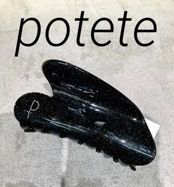 potete big heart clip 헤어 클립 블랙 라메 신상