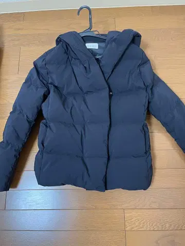 PLST 네이비 후드 부착 다운 자켓 숏 네이비 S