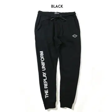 리플레이 스웨트 팬츠 조거 팬츠 테이퍼드 실루엣 속기모 [ M ] 블랙