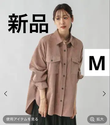 [ 새상품 ] 글로벌 워크 이지케어 코듀로이 셔츠 쿠스미 핑크 M