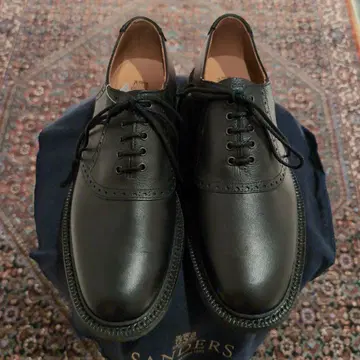 SANDERS 블랙 안장 슈즈 UK6 MADE IN ENGLAND