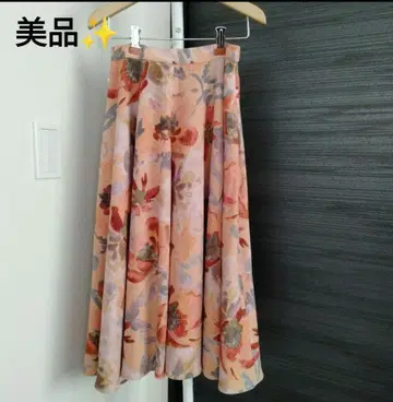 화양 grace continental 플라워 프린트 플레어 스커트