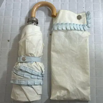 FURLA 접이식 우산 화이트/라이트 블루