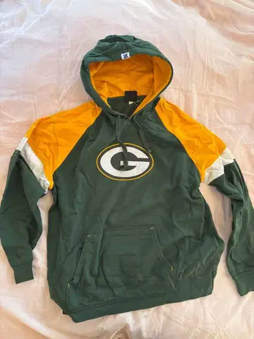 TEAM APPAREL 그린/노랑 후드 부착 후드티