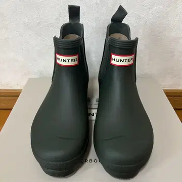 [ 미사용품 ] HUNTER 첼시 레인부츠 UK 4 (23cm) 카키