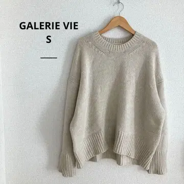 GALERIE VIE 파인 울 크루넥 풀오버 베이지 S