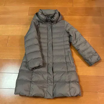 후드 부착 롱 다운 자켓 그레이