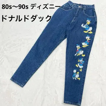 80s~90s 디즈니 도널드 덕 와이드 테이퍼드 데님 빈티지