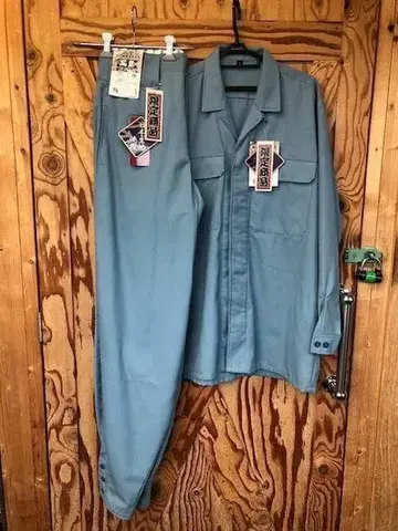 봉황 상하의 세트 입술 카라 셔츠 L 에도 앞 초롱 79cm 블루 그레이