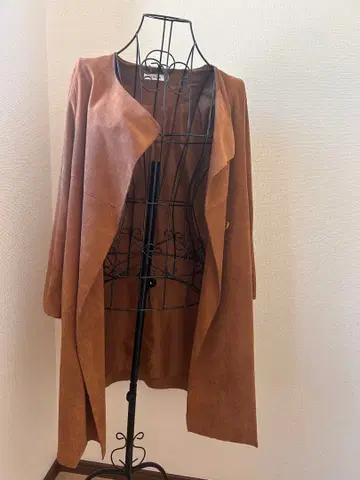 브라운 노카라 코트 롱 기장