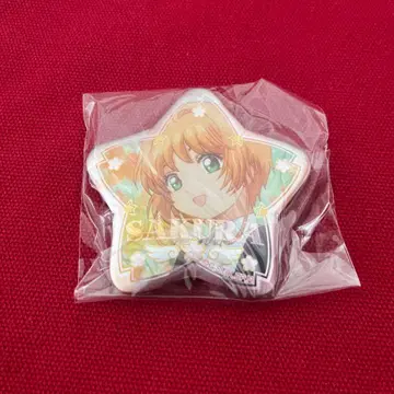 카드캡터 사쿠라 별 모양 캔뱃지 벚꽃