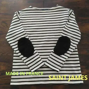 SAINT JAMES 스트라이프 긴팔 T셔츠 엘보 배치 생 제임스