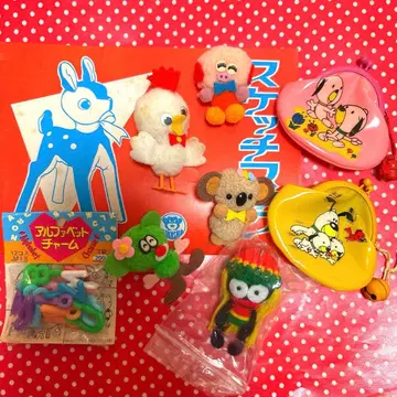 쇼와 레트로 마스코트 폼폼 봉제 인형 레트로 팝 동전 지갑 당시 물품