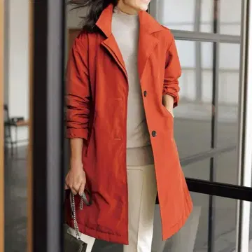 DoCLASSE 마법의 써모 더블 스텐카라 코트 오렌지
