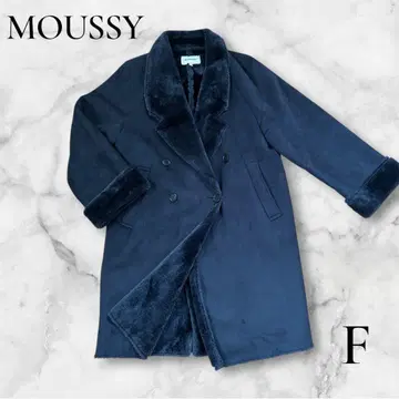 moussy 무스탕 코트풍 보아 안감 아우터 네이비 F