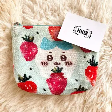 [페이러] 하치와레 스트로베리 도트 파우치