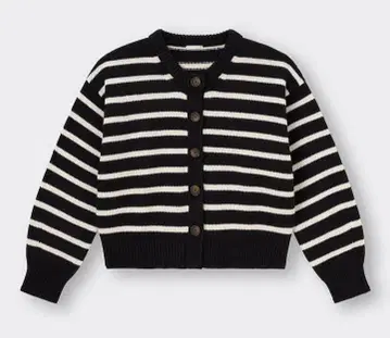 지유 미들 게이지 크루넥 가디건