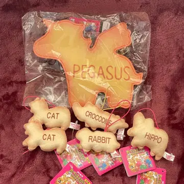 [ 미사용 새상품 ] 타베코 동물 비스킷 마스코트 페가수스 파우치 6점