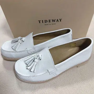 TIDEWAY 일본제 여성용 가죽 신발 화이트