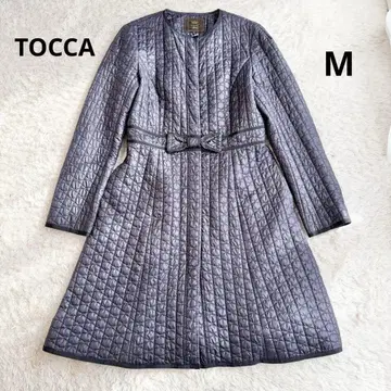 [ 컨디션 최상 ] TOCCA 리본 디자인 A라인 롱 기장 퀼팅 코트