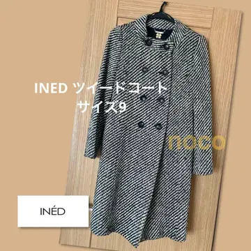 이네드 트위드 스탠드 카라 코트 사이즈 9