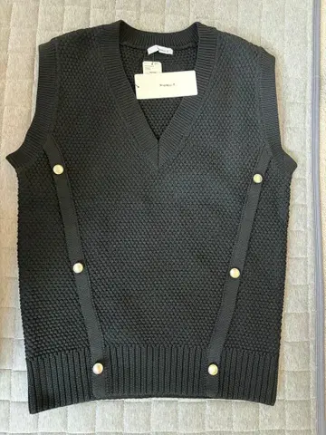 Wrapiain 9 블랙 니트 베스트