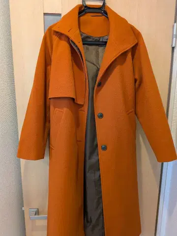 Ciaopanic 오렌지 울 롱 코트 차오패닉