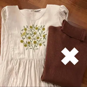 마카베 앨리스 과일 패턴 자수 원피스