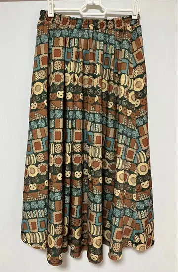 Marble SUD x gochisou 쿠키 패턴 플레어 스커트