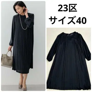 [ 새상품급 ] 23구 워셔블 플리츠 원피스 크리스탈 암젠 블랙