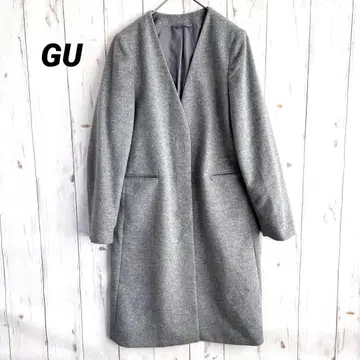 GU 울 블렌드 노카라 코트 체스터 코트 [ M ]