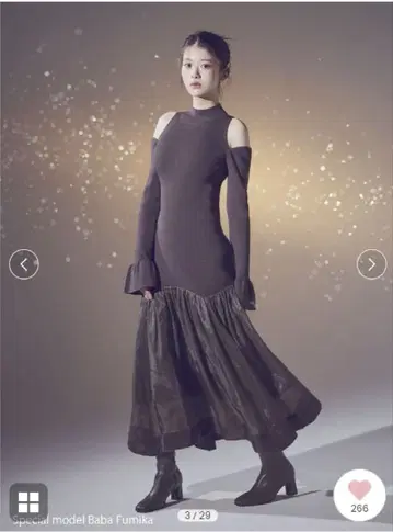 택 포함 새상품 스나이델 Sustainable 콜드숄더 니트 원피스