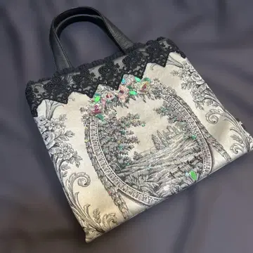 Think Bee! 싱크비 토트백 실크 비즈 블랙 레이스