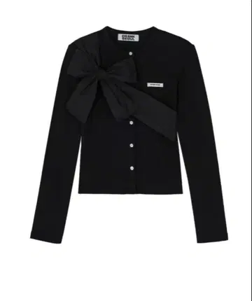 CRANK 리본 타이 니트 가디건 블랙