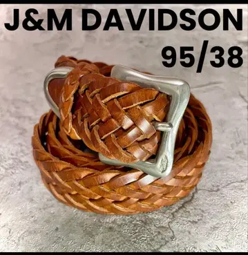 J&M DAVIDSON 뜨개질 가죽 벨트 95/38