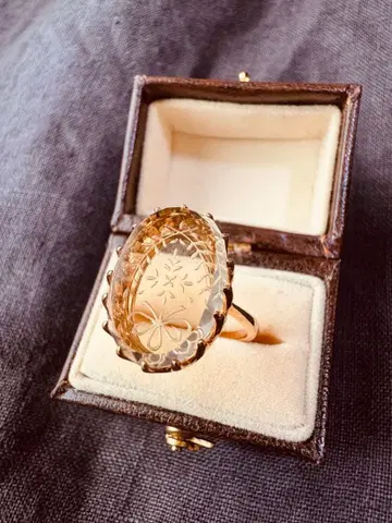 새상품급 agete 아가트 K10 부케 조각 반지 11호