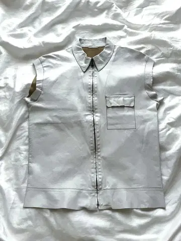 질샌더 레더 베스트 화이트 48