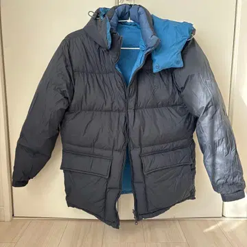 JWAndersen UNIQLO 후드 부착 다운 자켓 파랑 리버서블