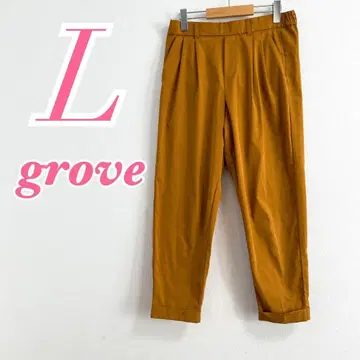 grove 와이드 팬츠 L 사이즈 브라운 워크 팬츠 캐주얼 코디