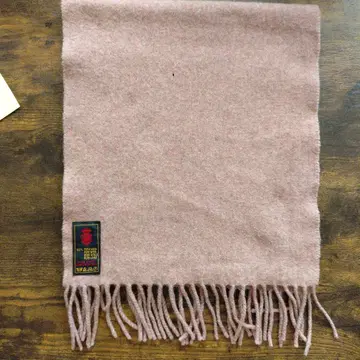 100% 울 프린지 달린 핑크 머플러